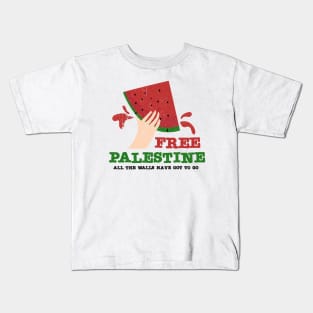 free palestine - all the walls have got to go Kids T-Shirt